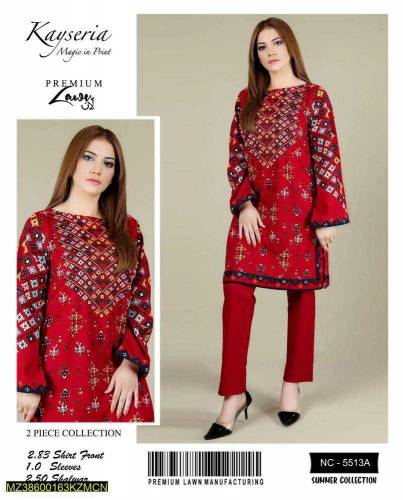 •  Fabric: Lawn•  Shirt Front: Embroidered•  Neckline: Embroidered•  B