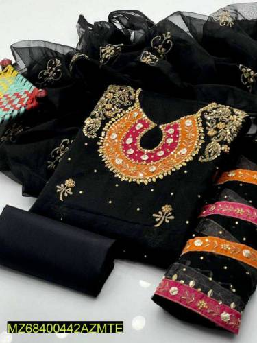 women unstitch organza 
