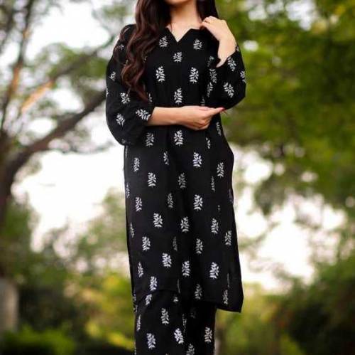 2pcs women lawn stiched suits 