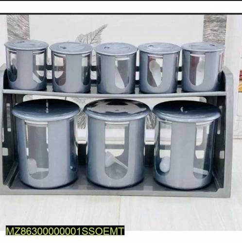 8 pcs spices jar set with stand 