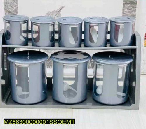 8 pcs spices jar set with stand 
