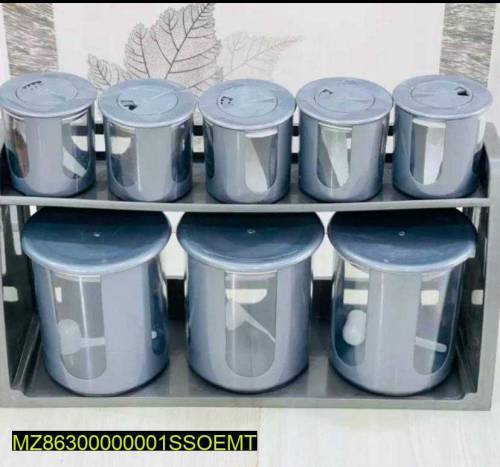 8 pcs spices jar set with stand 