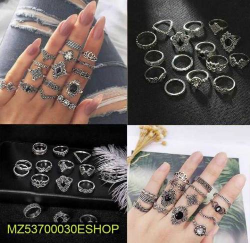 15 Pcs Trendy Rings Set For Girls