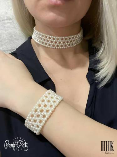 Multi Layers Pearl Necklace And Bracelet set