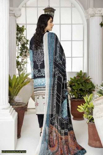 3 PCS sfwa women lawn Embroidered unstitched suit SCE_05.