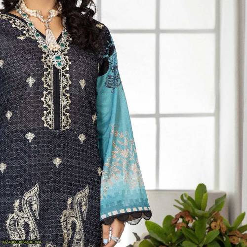 3 PCS sfwa women lawn Embroidered unstitched suit SCE_05.