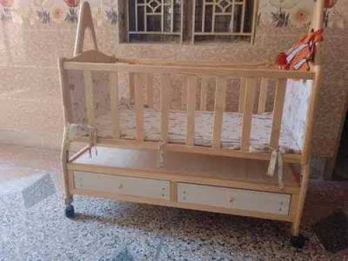 Baby Wooden Cot & Swing