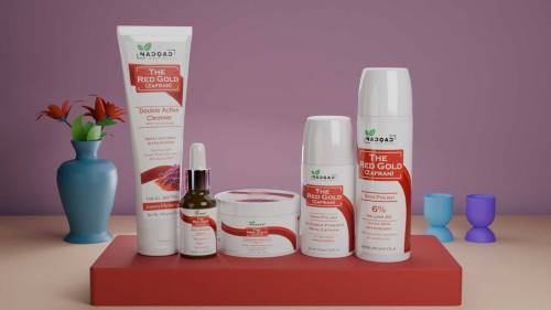 The Red Gold Zaffran brightening facial kit 