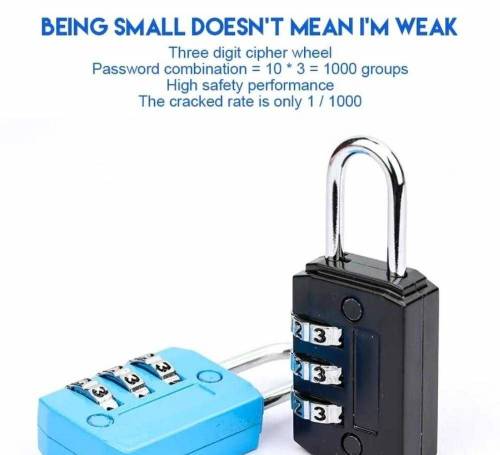 3 Digit Combination Mini Travel Lock 🔒 