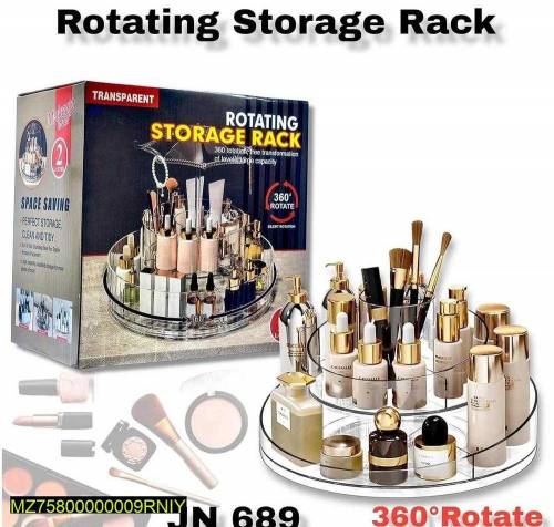 transparent rotating storage rack for multipurpose standard size