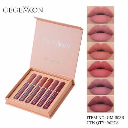 Gegemoon 6pcs Matte Nude Lipgloss Set