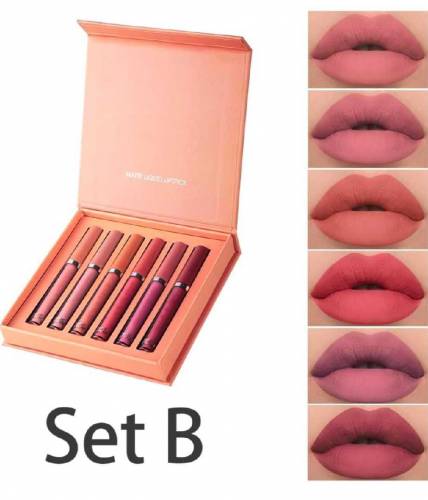 Gegemoon 6pcs Matte Nude Lipgloss Set