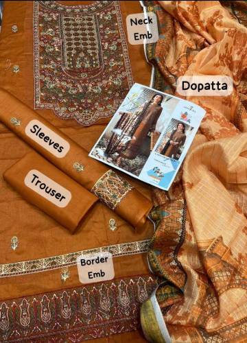3pc dress lawn Unstitched Women Brand Dress