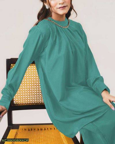 2 pcs women stich grip plain shirt And trouser