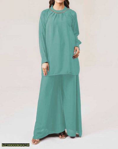 2 pcs women stich grip plain shirt And trouser