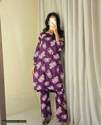2 Pc Stitched Linen Suit
