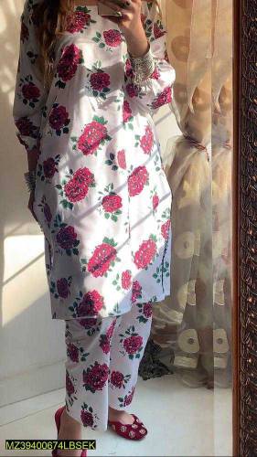 2 Pc Stitched Linen Suit
