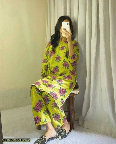 2 Pc Stitched Linen Suit