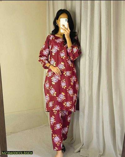 2 Pc Stitched Linen Suit