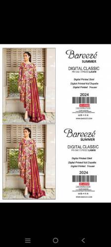 bareeze allover 3 pec lawn 💯 original 