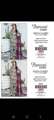 bareeze allover 3 pec lawn 💯 original 