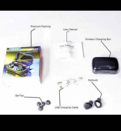 m-10 earbuds wireless advance payment 450 rupees new box pack 