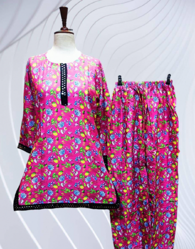 2Pcs Women Stitched Lawn Printed Suit
