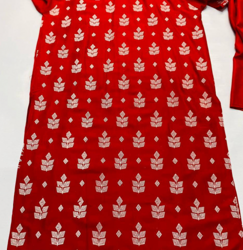 2 PCs Women Stitched Linen Block Printed Suit