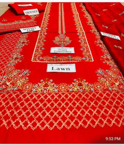 Embroidered 3piece lawn suite for women