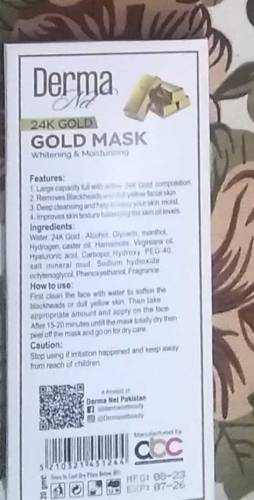DERMA NET GOLD FACE MASK 12 pcs pack