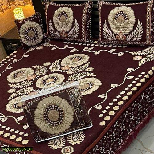 4pcs velet jacquard Double Bedsheet