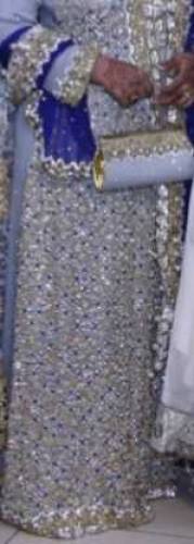 Gray maxi blue dupatta with gray parce