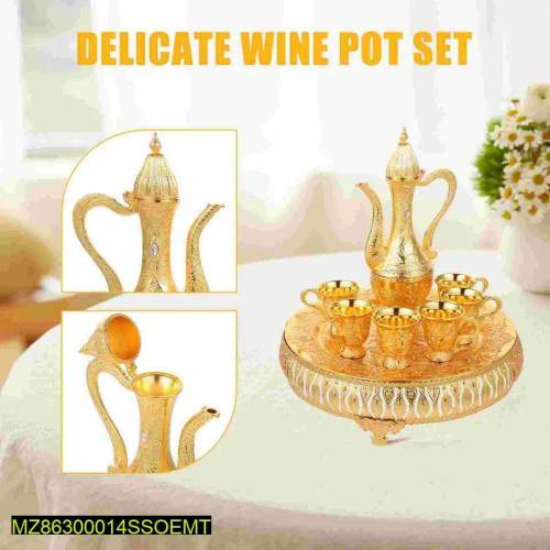 8 PCs vintage style cups and tray set