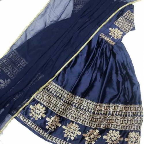 stitched embroided silk maxi 