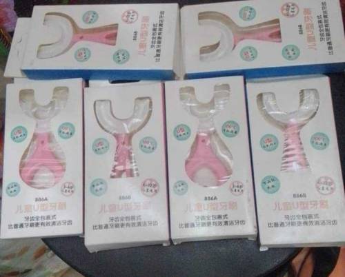 silicone baby U shaped 360 toothbrush 
