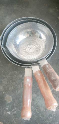 pure silver frying pan, And silver single handle wok also available