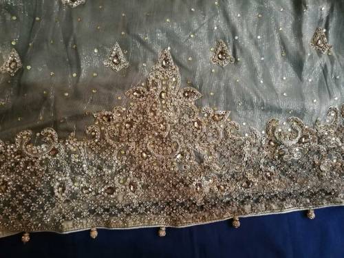 Party wear frock with sharara tila and stones work beautiful.