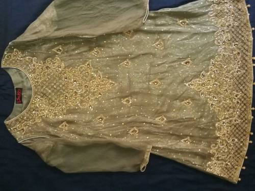 Party wear frock with sharara tila and stones work beautiful.