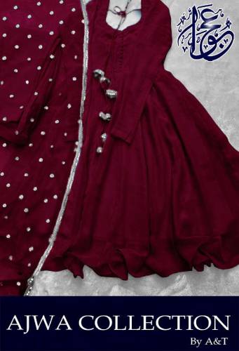 fabric chiffon 3 piece stitched maxi