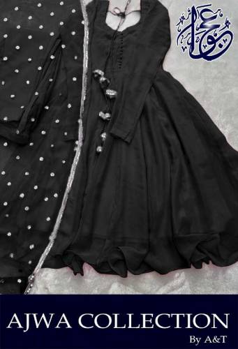 fabric chiffon 3 piece stitched maxi
