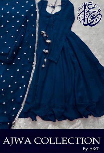 fabric chiffon 3 piece stitched maxi