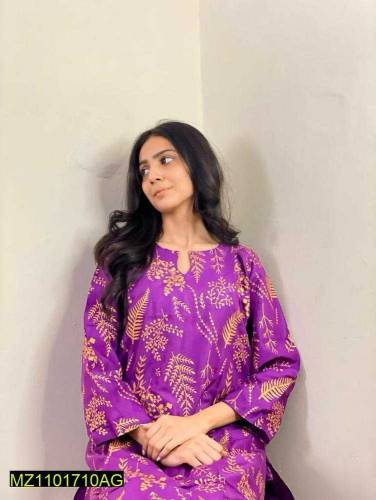 •  Fabric: Linen•  Product Type: Suit•  Pattern: Leaf Printed•  Availa