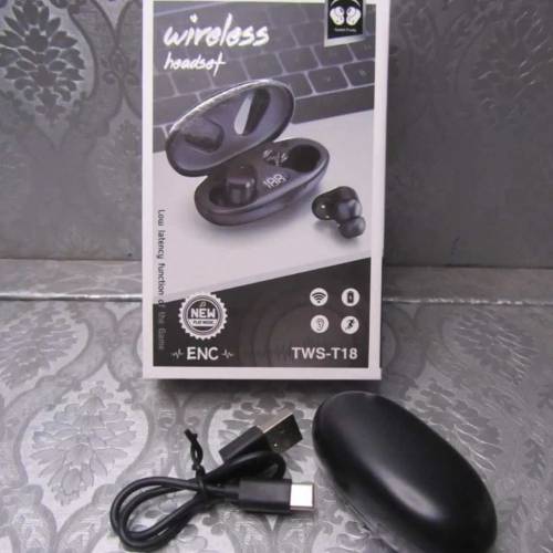 Tws T18 Earbuds with charger cable