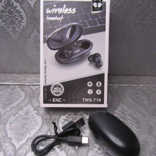 Tws T18 Earbuds with charger cable