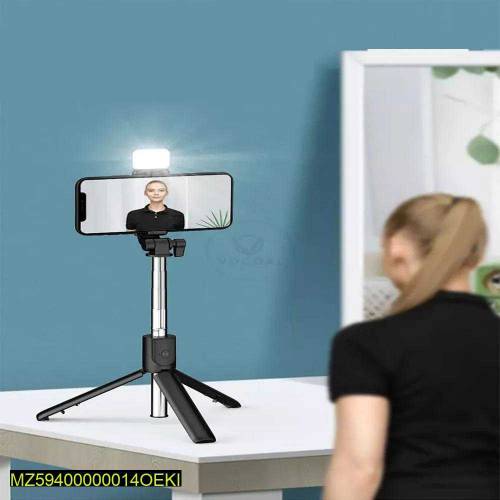 Selfie Stick with LED light, Mini tripod stand 