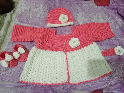 crochet handmade frok for baby girl newborn_1 years all size available