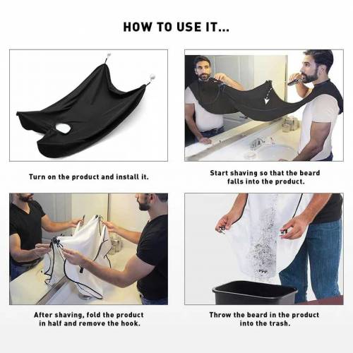 Men beard shaving apron white in color 