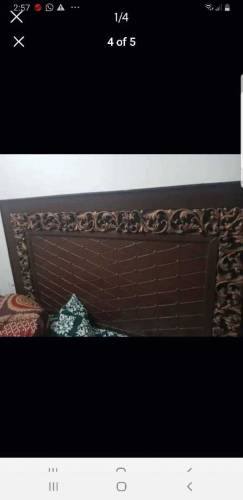 double bed and side tables.