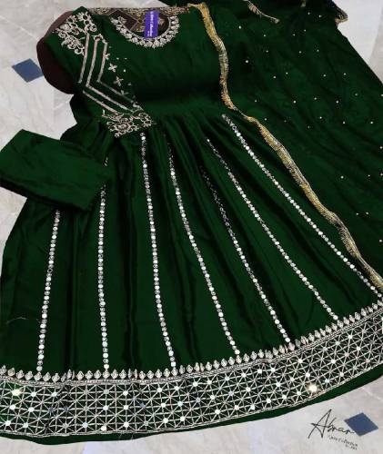 Heavy embroidered Mirror work  3 pc