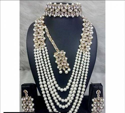 Kundan pearl bridal mala set